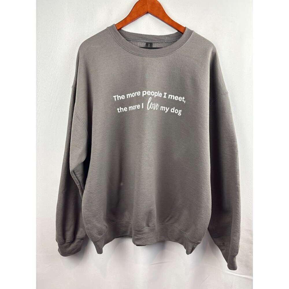Women’s Gildan XL Grey Graphic Word Crewneck